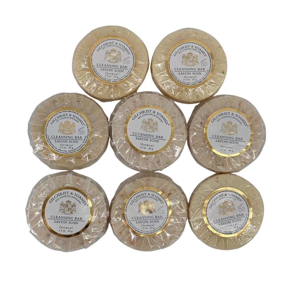 Gilchrist & Soames Oatmeal Cleansing Bar Soap 1.5 oz Lot of 8 Wrapped